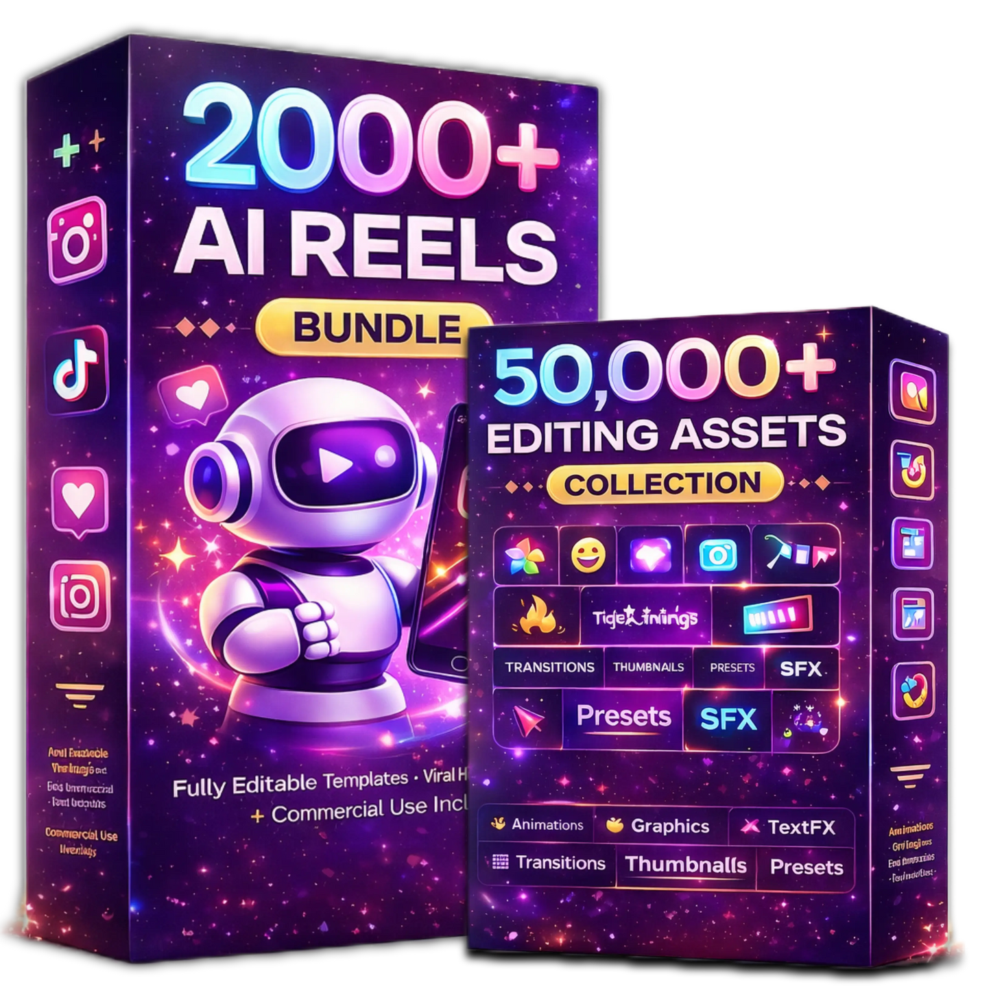 AI Reels Bundle + 2000+ Editing Assets (Create Viral Content in Minutes)