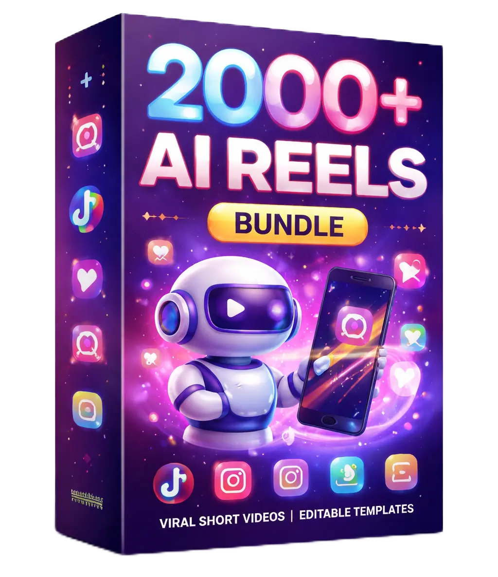 2000+ AI Reels Bundle – Viral Content Pack for Instagram Growth (Editable + Resell Rights)