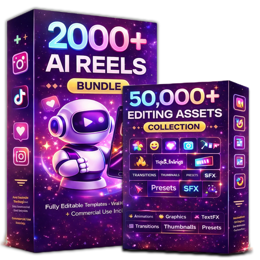 AI Reels Bundle + 2000+ Editing Assets (Create Viral Content in Minutes)